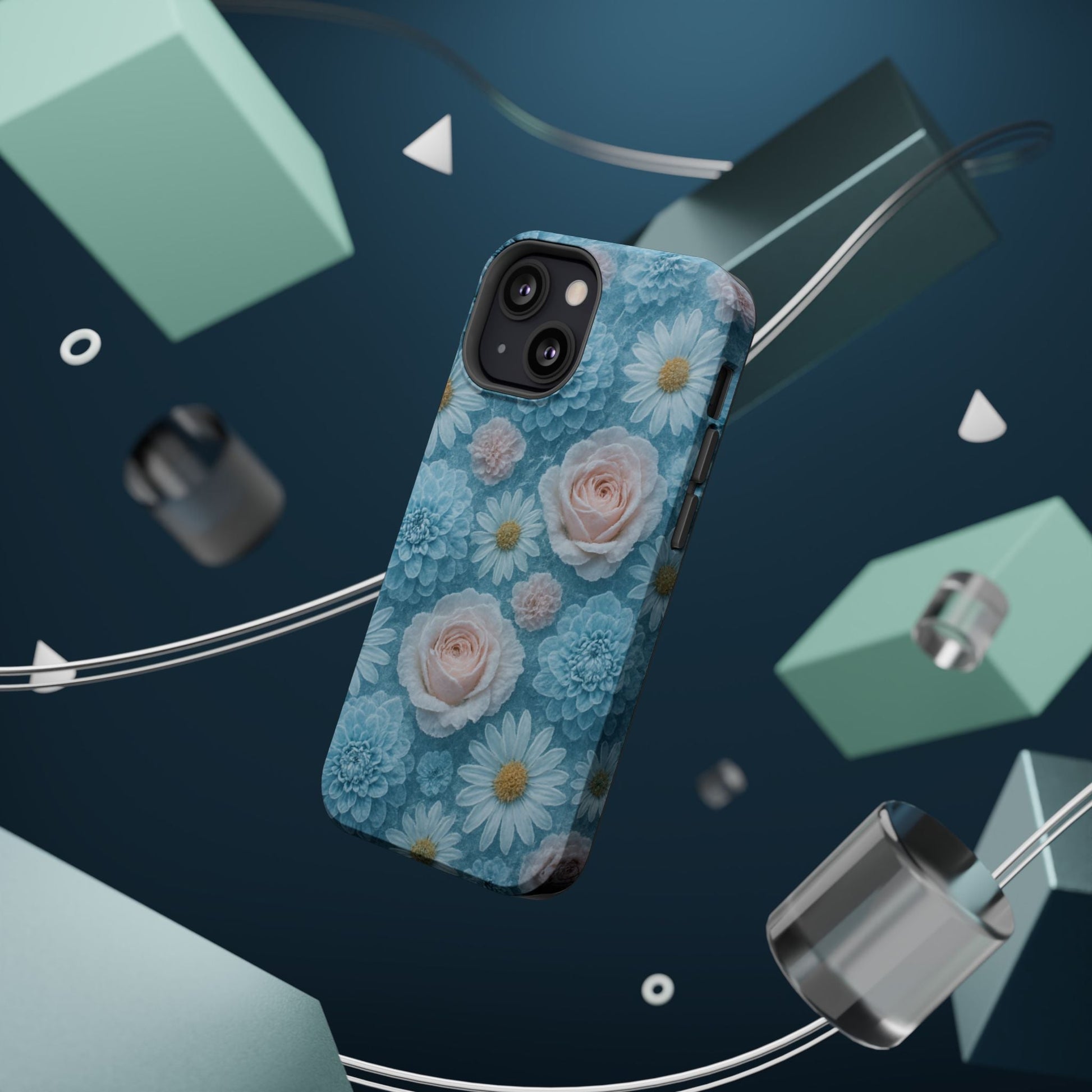 Frozen Floral Rose & Daisy Impact iPhone Case | MagSafe compatible  Shamo's