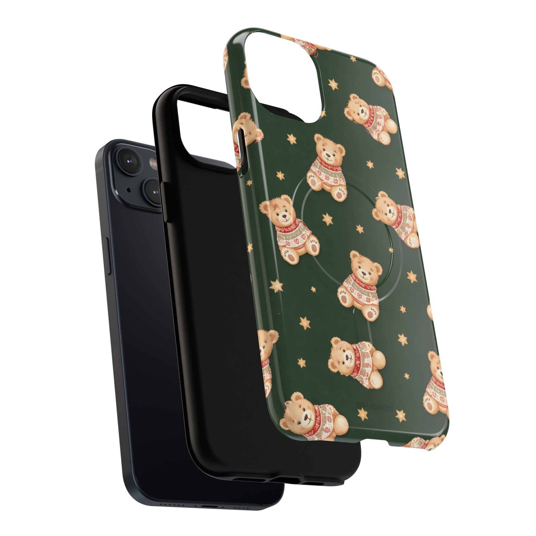 Funda para iPhone con diseño de osito de peluche y corazón (con MagSafe)