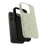 Sage Botanical Leaves Floral iPhone Case | MagSafe - Shamo's