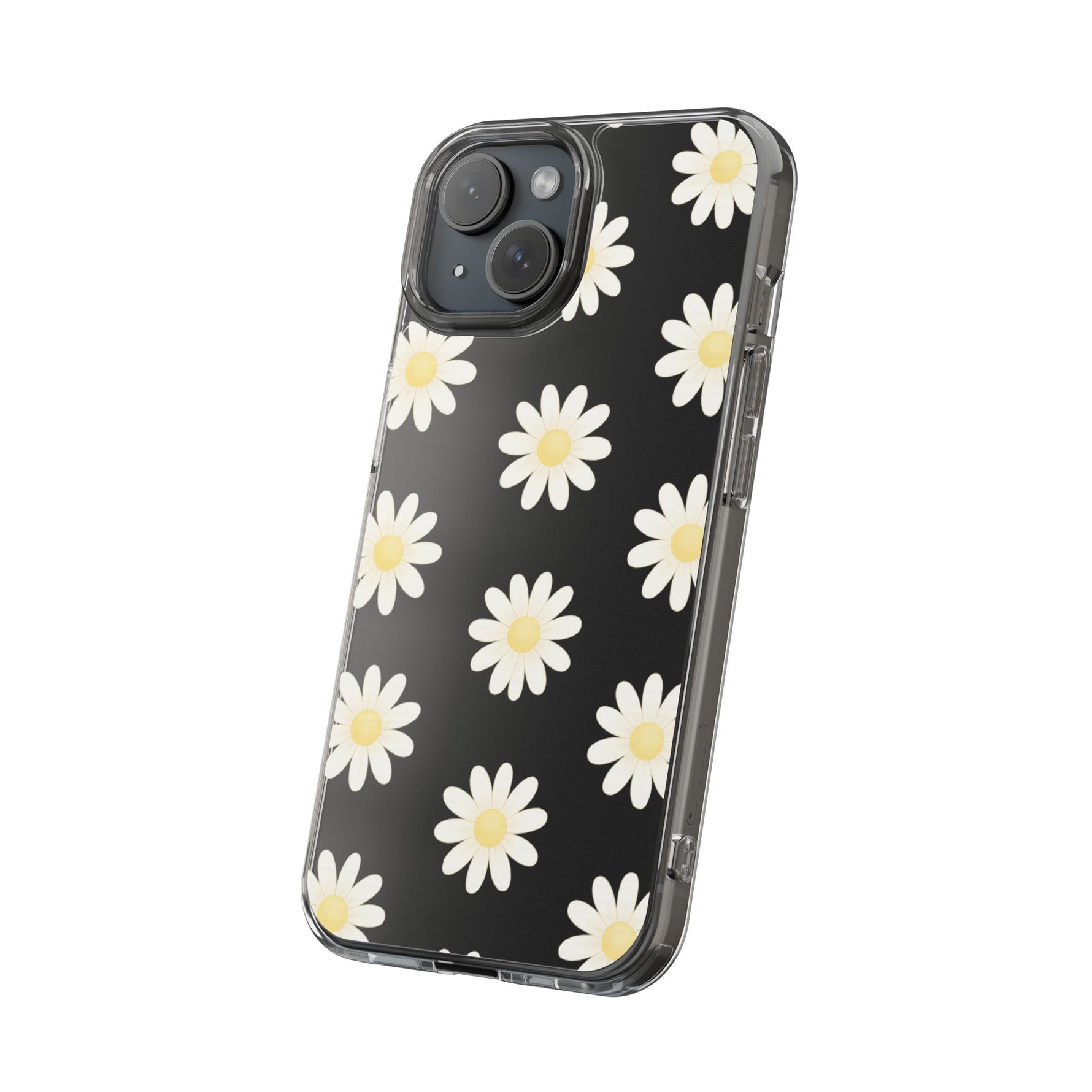 Clear Daisy Floral Phone Case, Impact-Resistant, Anti-Yellowing, Camera & Screen Protection - iPhone 17 / Without gift packaging - Shamo's