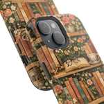 Floral Bookshelf iPhone Case — MagSafe Magnetic, Impact-Resistant