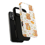 Honey Teddy Bear iPhone Case — Yellow Bee & Honey Pot Design with MagSafe