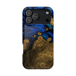 Blue Swirl & Burl Wood Impact iPhone Case | MagSafe compatible  Shamo's iPhone 17 Pro Max / Glossy