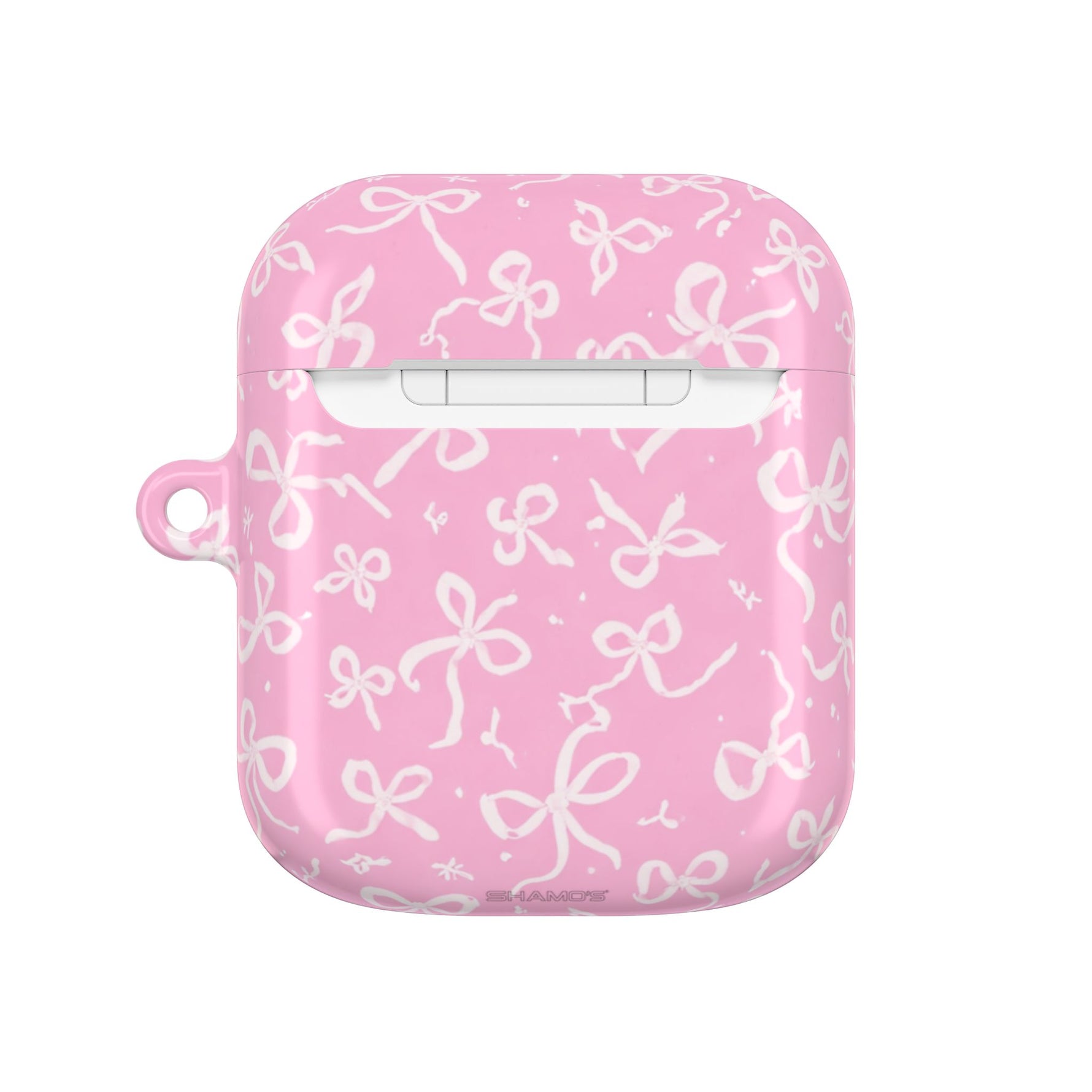 Pink Bow Pattern AirPod Case — Cute Floral Bow Protective Case