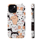 Cute Cartoon Cats & Puppies Phone Case with MagSafe Compatibility