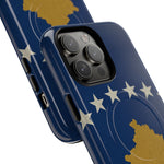 Kosovo Flag Tough iPhone Case — Navy Blue Stars & Gold Map (MagSafe compatible)  Shamo's