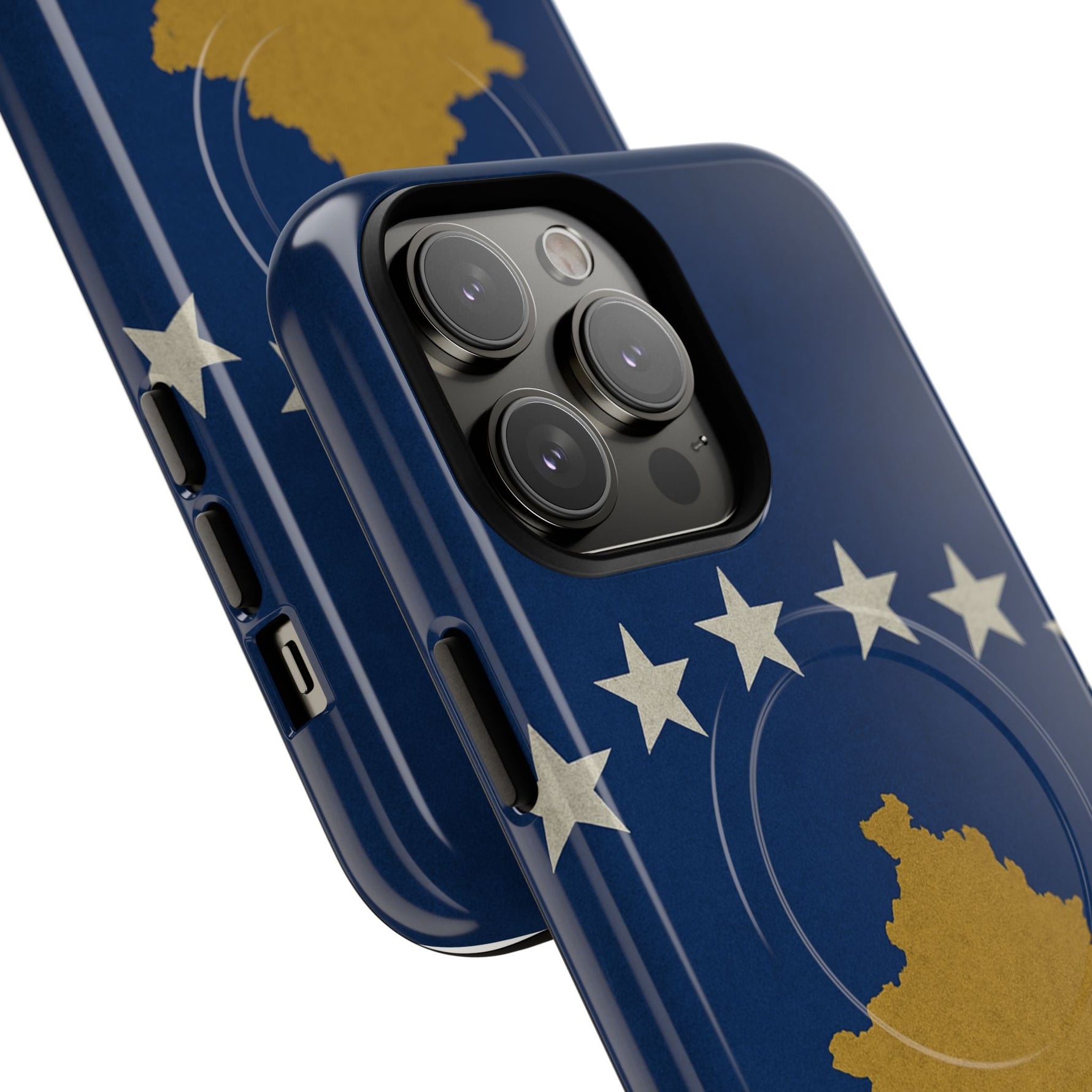 Kosovo Flag Tough iPhone Case — Navy Blue Stars & Gold Map (MagSafe compatible)  Shamo's
