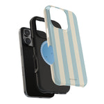 Blue Strips Pattern iPhone Case Compatible with MagSafe