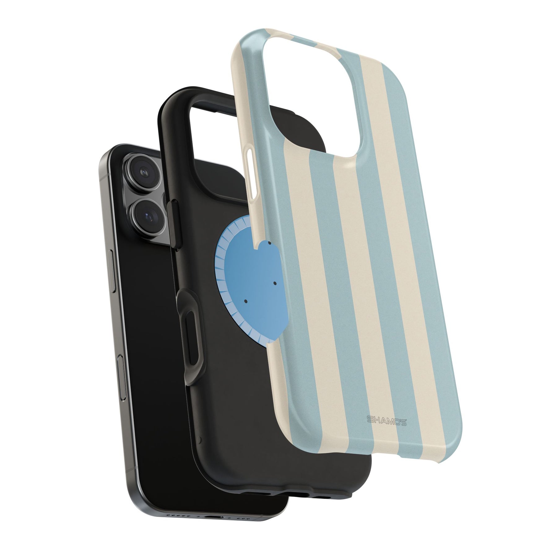 Blue Strips Pattern iPhone Case Compatible with MagSafe