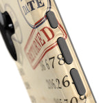 Vintage Library Card Design Phone Case with MagSafe Compatibility