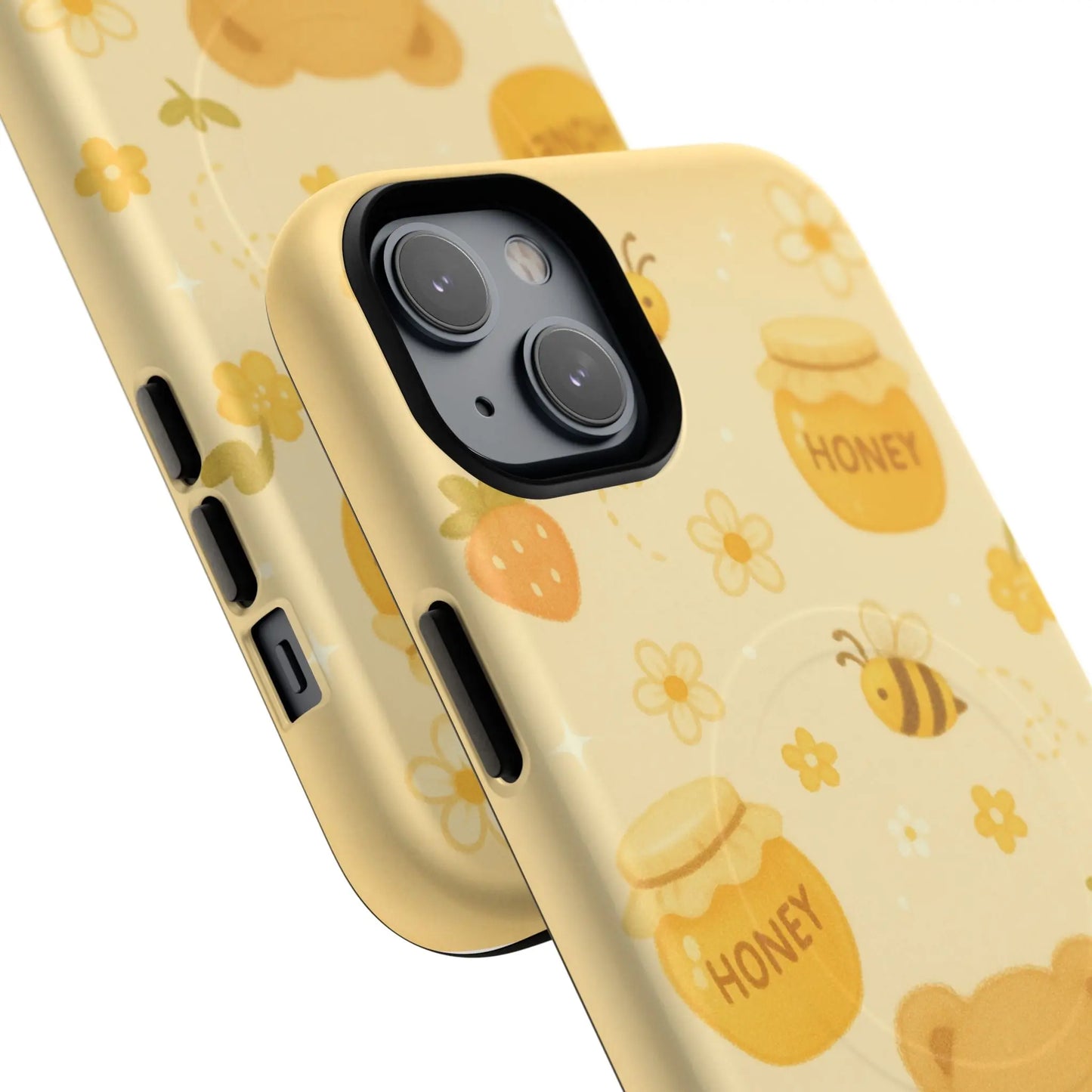 Cute Honey Teddy Bear iPhone Case — Yellow Bee & Honey Pot Design with MagSafe  Shamo's