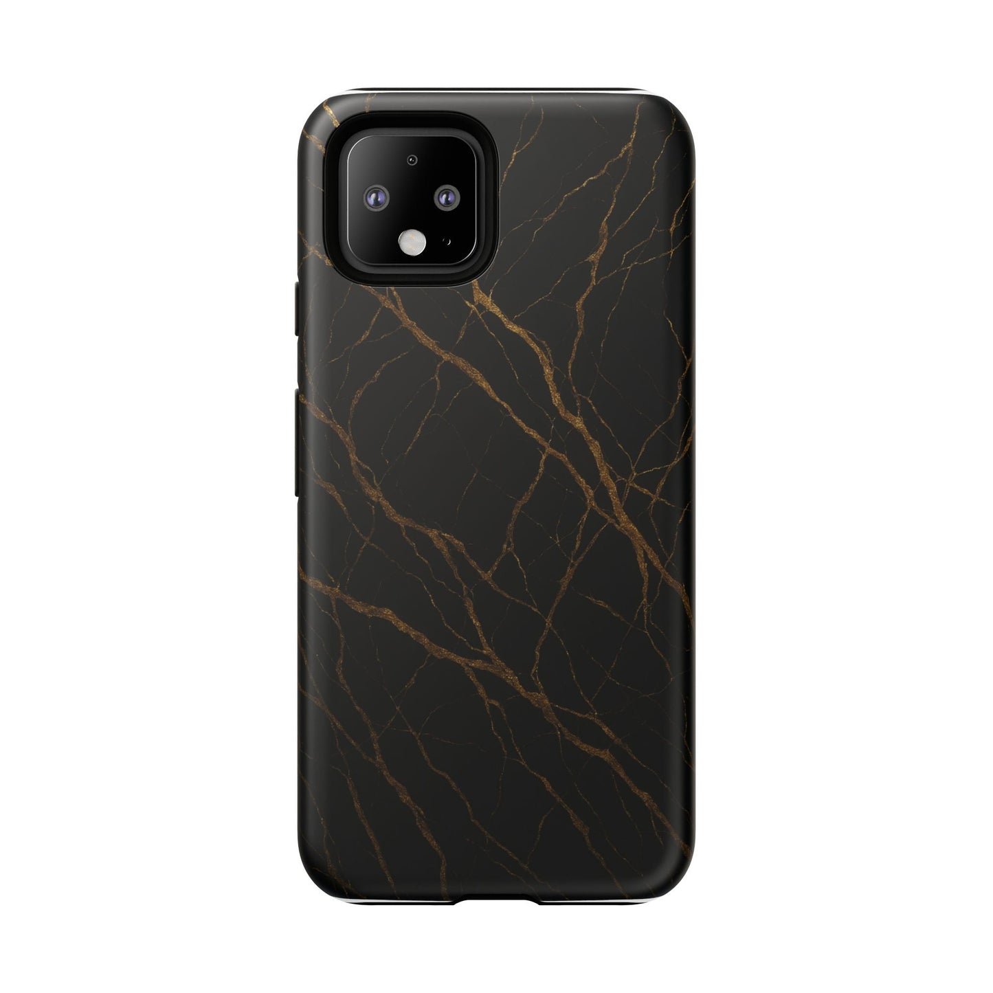 Black Marble Tough iPhone Case
