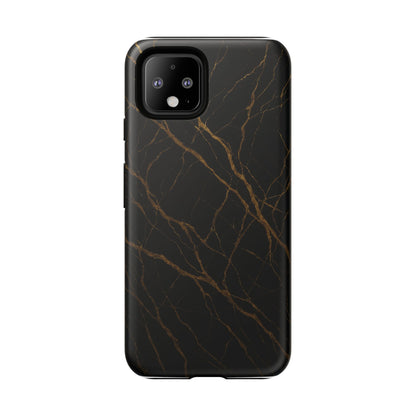 Black Marble Tough iPhone Case