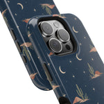 Desert Moon MagSafe Phone Case, glossy square triple-camera Pro model, camera and side-button close-up