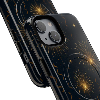Gold Fireworks Celebration iPhone Case with MagSafe - Shamo's