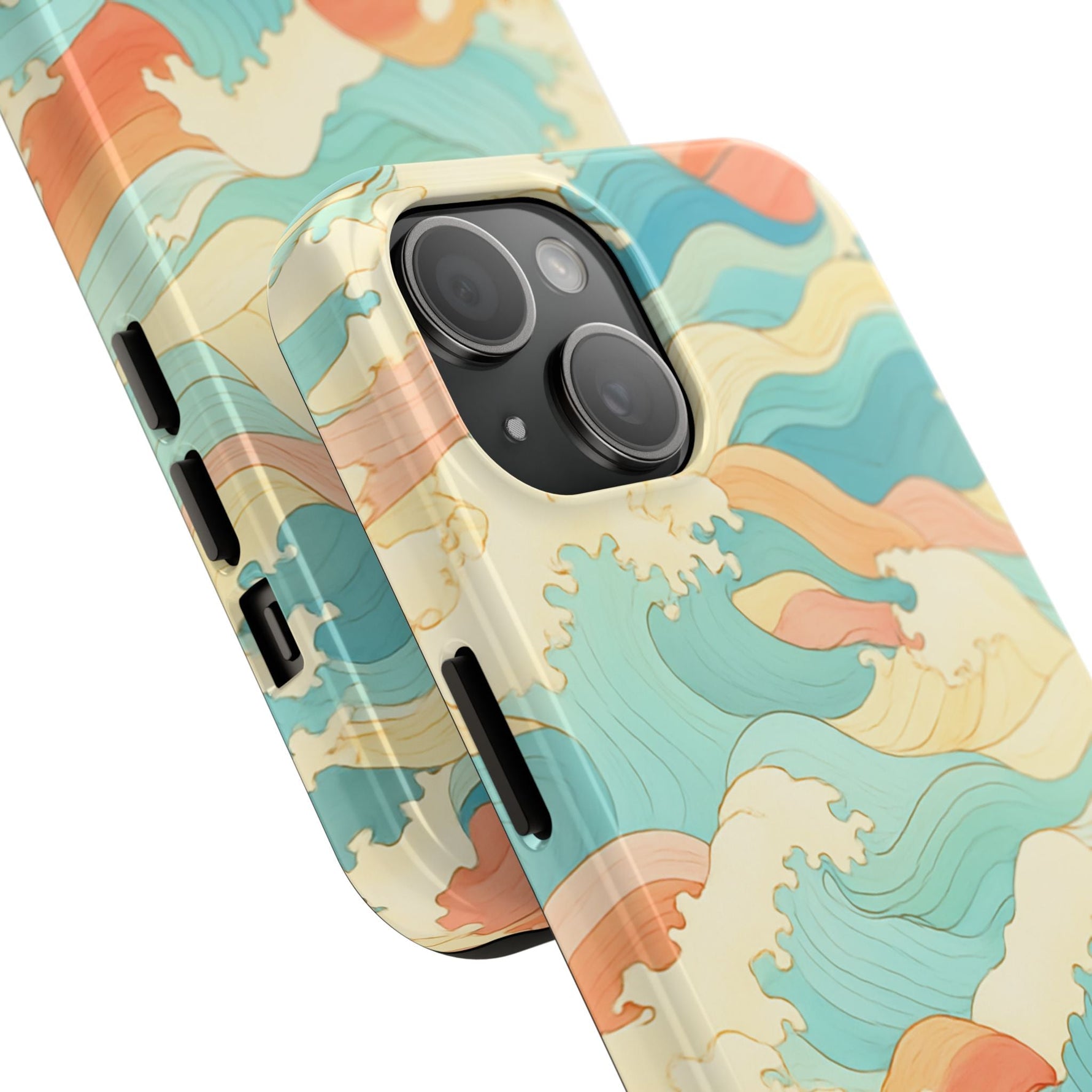 Ocean Wave Tough Phone Case — Pastel Retro Surf Pattern  Shamo's
