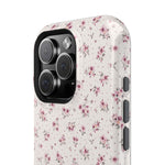 Rosebud Floral Tough iPhone Case | Pink Vintage Flower Protective Cover