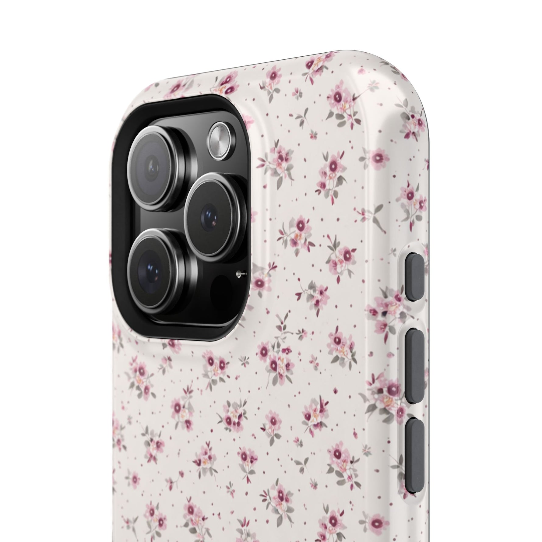 Rosebud Floral Tough iPhone Case | Pink Vintage Flower Protective Cover