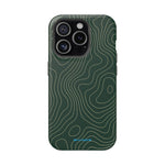 Topographic Green Magnetic Impact-Resistant iPhone Case | MagSafe compatible  Shamo's iPhone 15 Pro / Matte