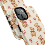 Coque iPhone Ourson des fêtes et sucres d’orge en forme de cœur avec MagSafe