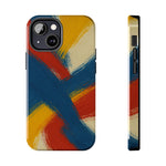 Abstract Brushstroke Tough Phone Case — Colorful Red, Blue & Yellow Protective Cover  Shamo's iPhone 13 Mini