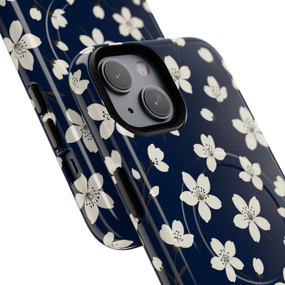 Navy Blossom Floral iPhone Case | MagSafe