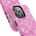 Pink Lingerie Lace Print Impact-Resistant iPhone Case | MagSafe - iPhone 17 / Glossy - Shamo's