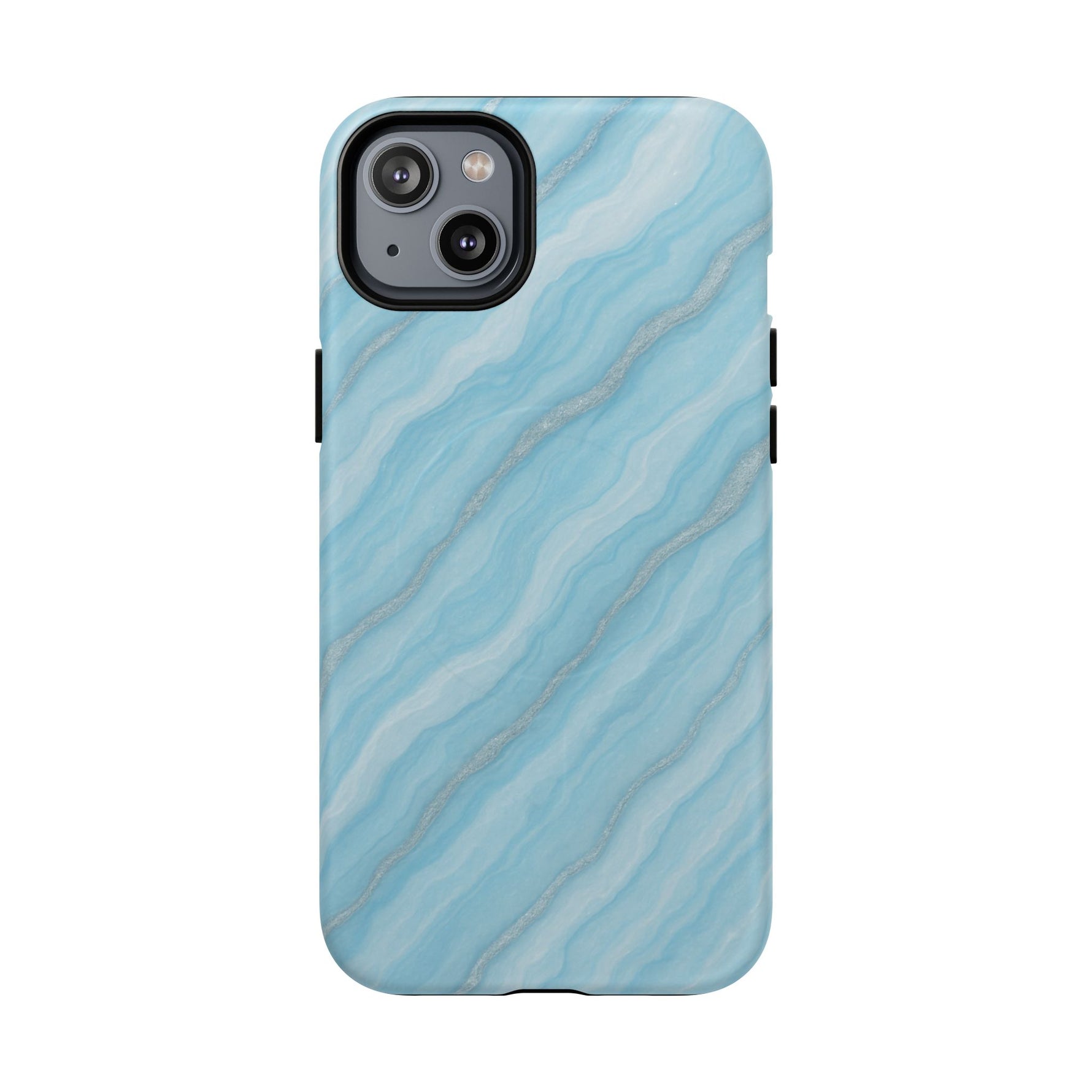Sky Blue Marble iPhone Case with MagSafe - Shamo's