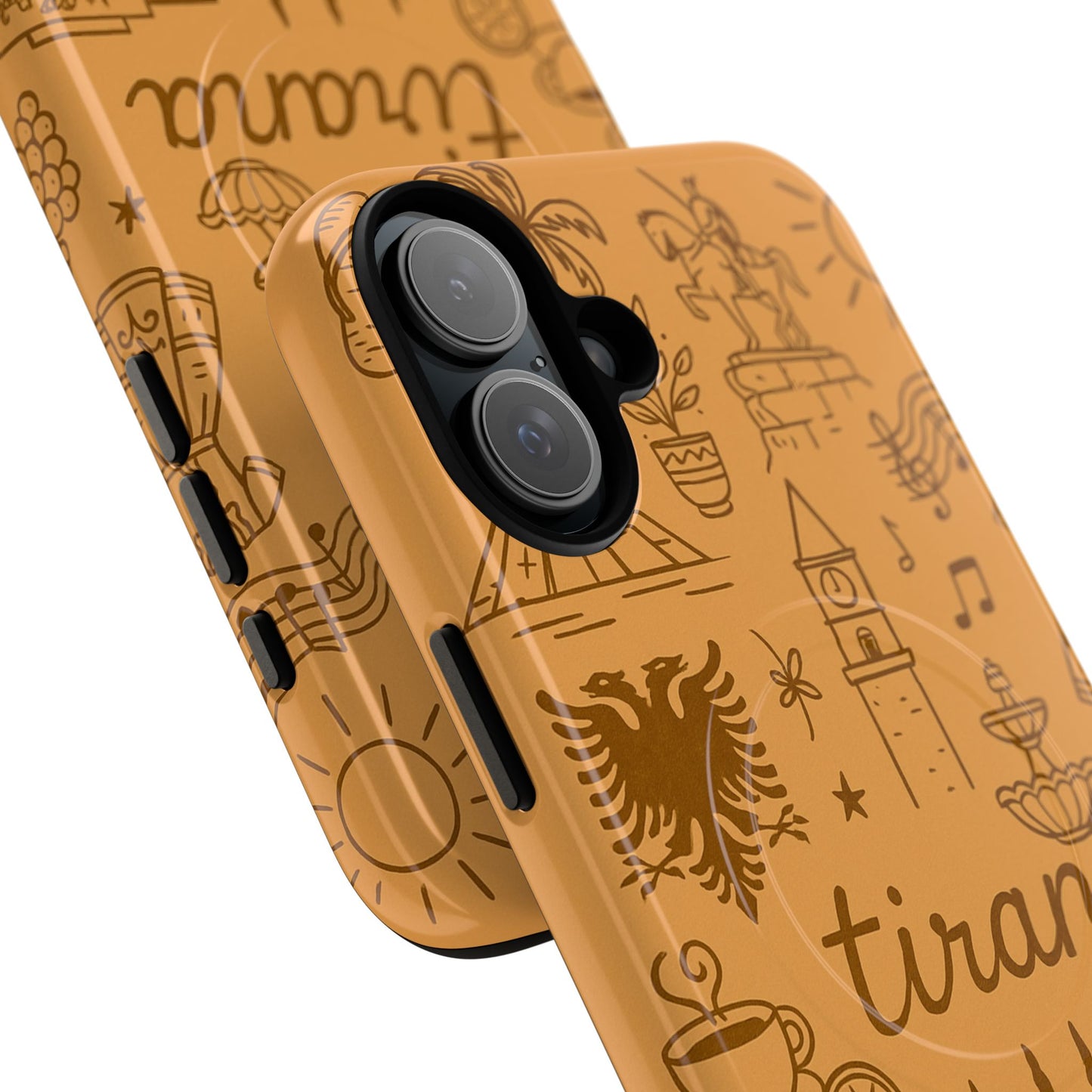 Tirana Illustrated Hand-Drawn iPhone Case — Albanian Landmarks & Icons | MagSafe compatible