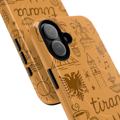 Tirana Illustrated Hand-Drawn iPhone Case — Albanian Landmarks & Icons | MagSafe compatible