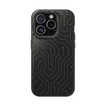 Black Circuit Board Design iPhone Case | MagSafe  Shamo's iPhone 15 Pro / Glossy