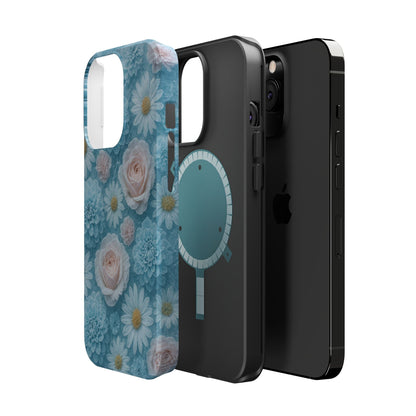 Frozen Floral Rose & Daisy Impact iPhone Case | MagSafe compatible  Shamo's