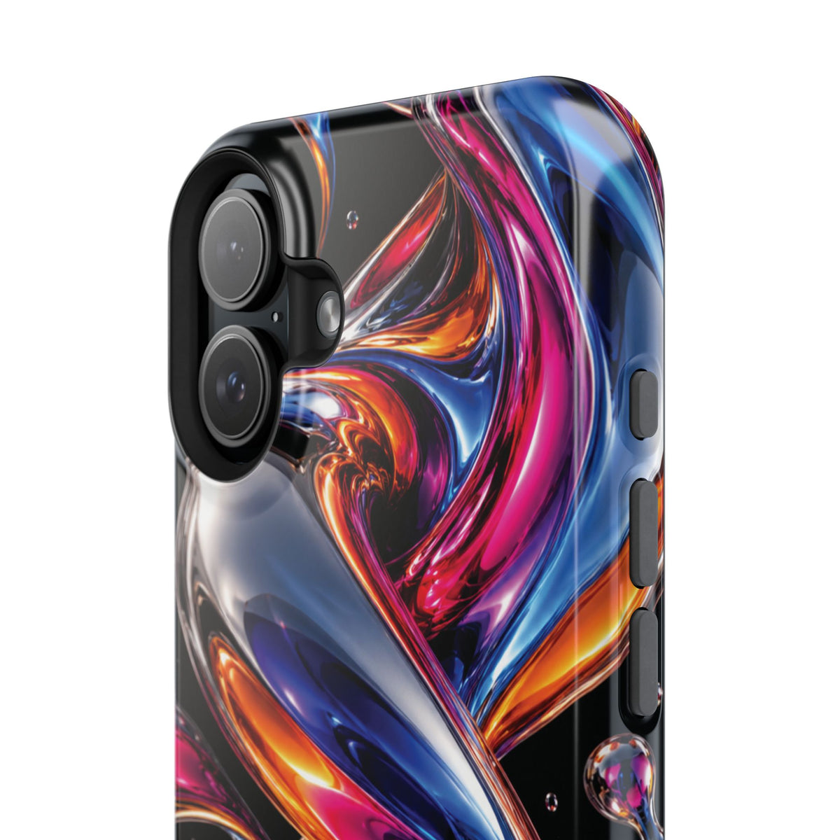 Liquid Aurora MagSafe Phone Case – Colorful Chrome-Effect Swirls | Glossy