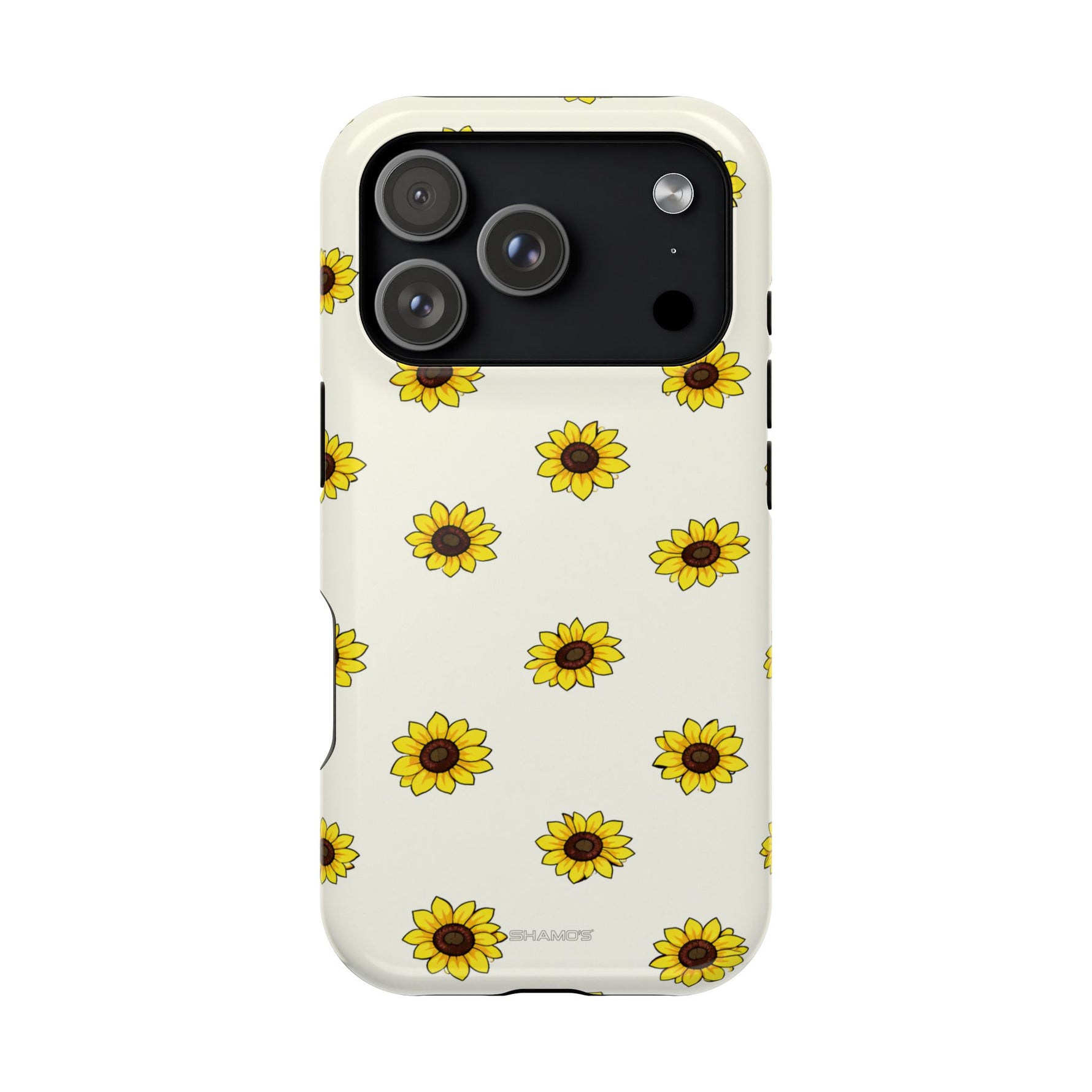 Sunflower Pattern Magnetic Impact-Resistant iPhone Case MagSafe Compatible