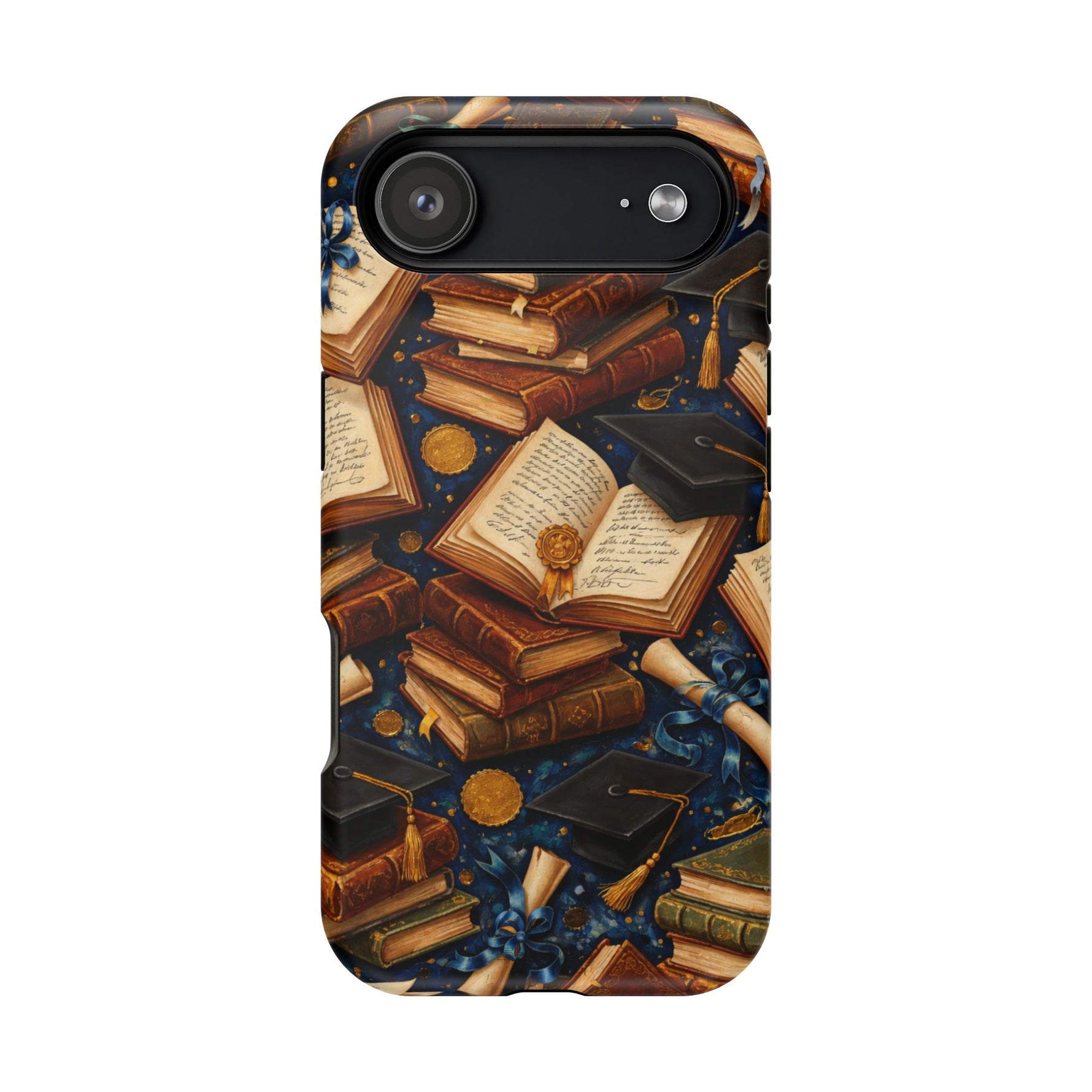 Vintage Books & Graduation Caps MagSafe Phone Case, Impact-Resistant Graduation Gift - iPhone 17 Air / Matte - Shamo's