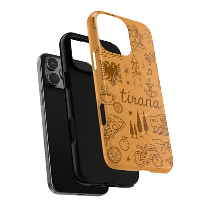 Tirana Illustrated Hand-Drawn iPhone Case — Albanian Landmarks & Icons | MagSafe compatible