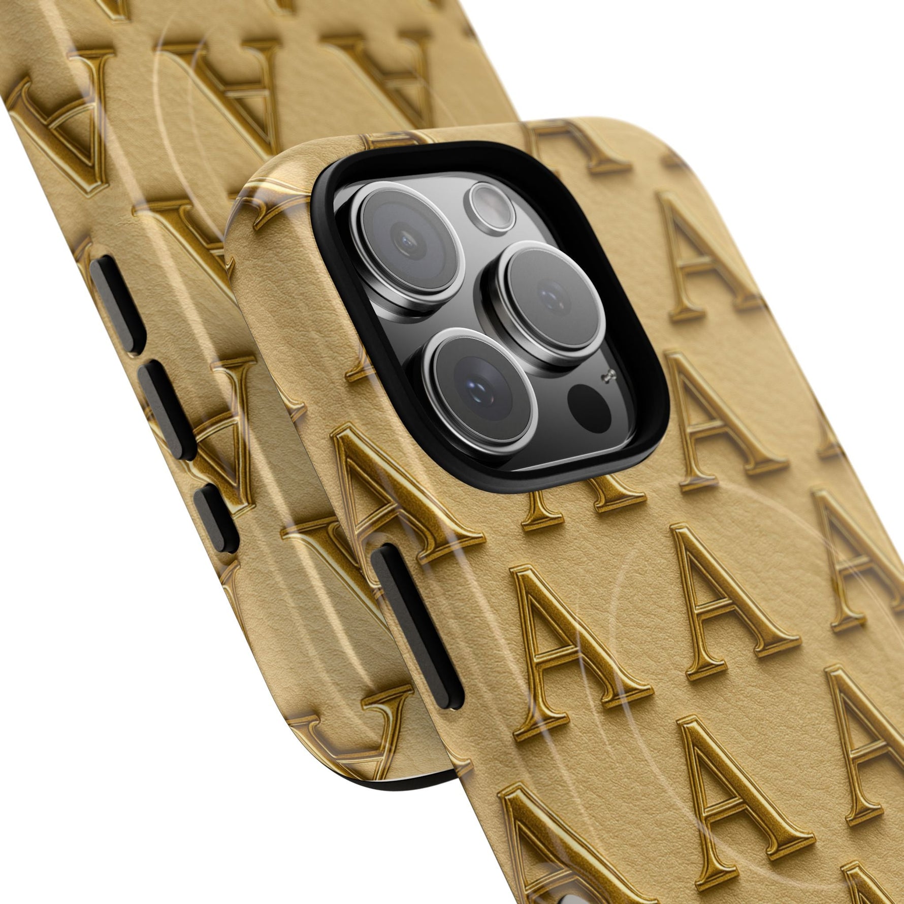 Gold Monogram 'A' iPhone Case with MagSafe  Shamo's
