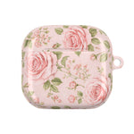Floral Rose AirPod Case, Pink Vintage Rosebud Protective Cover - AirPods Pro Gen 1 / White / Glossy - Shamo's