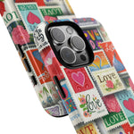 Vintage Romantic Love Stamp iPhone Case | Tough Protection + MagSafe