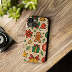 Holiday Pattern Slim iPhone Case — Gingerbread, Santa Hat & Gifts Holiday Design  Shamo's