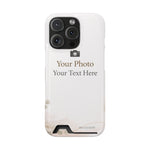 Funda para teléfono personalizable con tarjetero | Añade tu propia foto y texto
