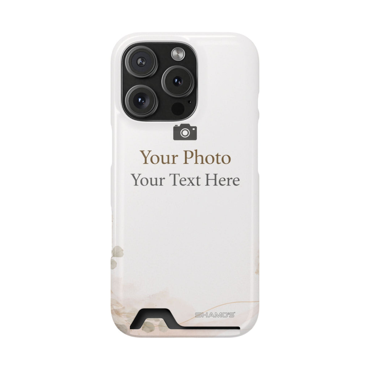 Funda para teléfono personalizable con tarjetero | Añade tu propia foto y texto