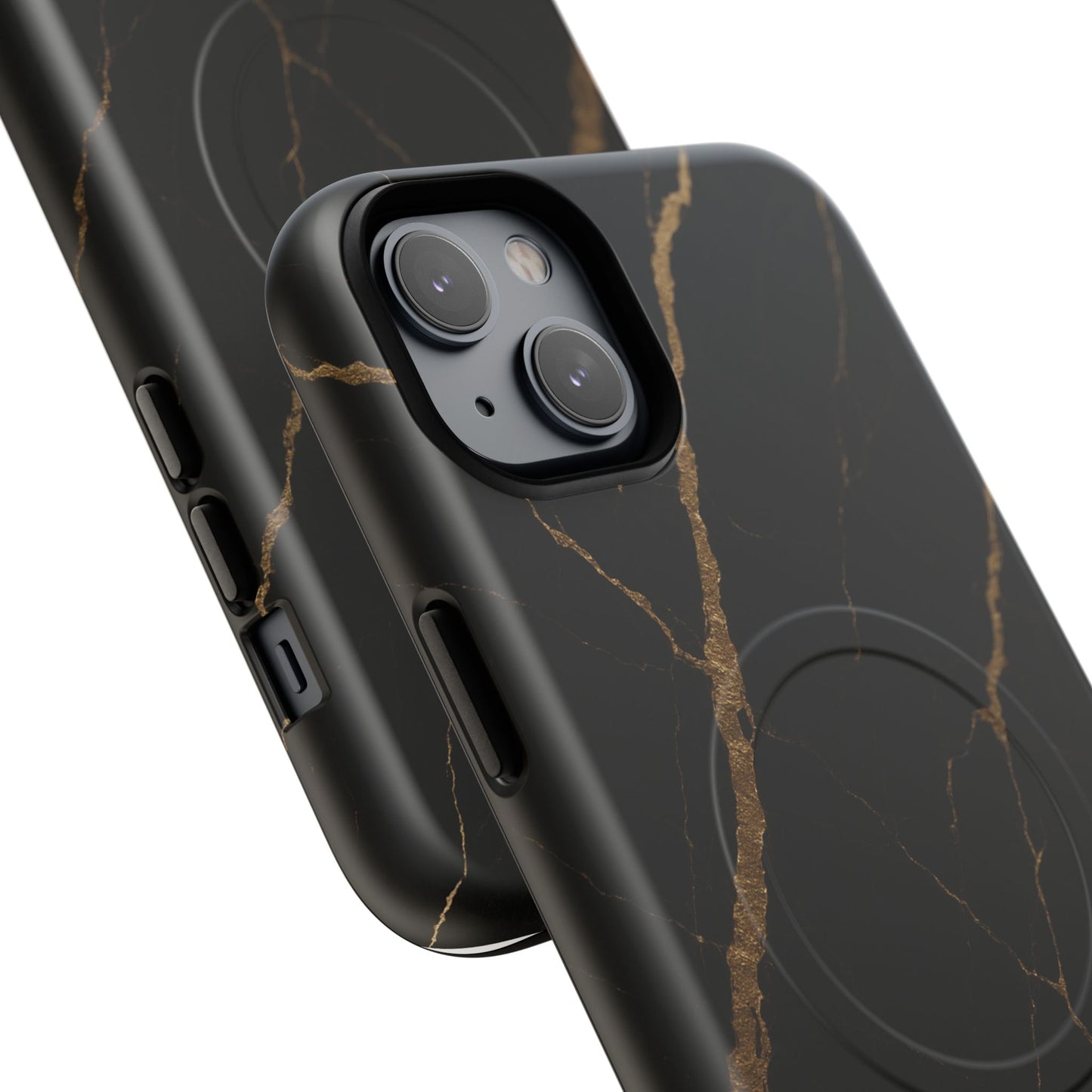 Black & Gold Marble iPhone Case with MagSafe