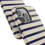 Navy & Cream Ribbed Holiday Sweater Design iPhone Case with MagSafe compatibility  Shamo's