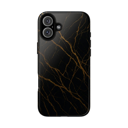 Black Marble Tough iPhone Case
