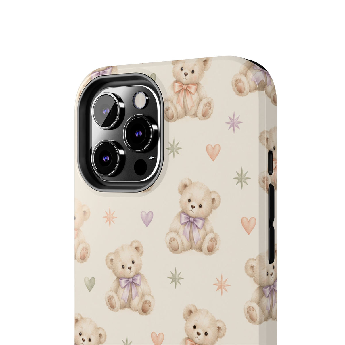 Cute Pastel Bear Impact Phone Case | Heart & Star Kawaii Pattern