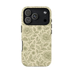 Sage Pattern Vintage Floral iPhone Case | Compatible with MagSafe - Shamo's