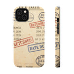 Vintage Library Card Design Phone Case with MagSafe Compatibility