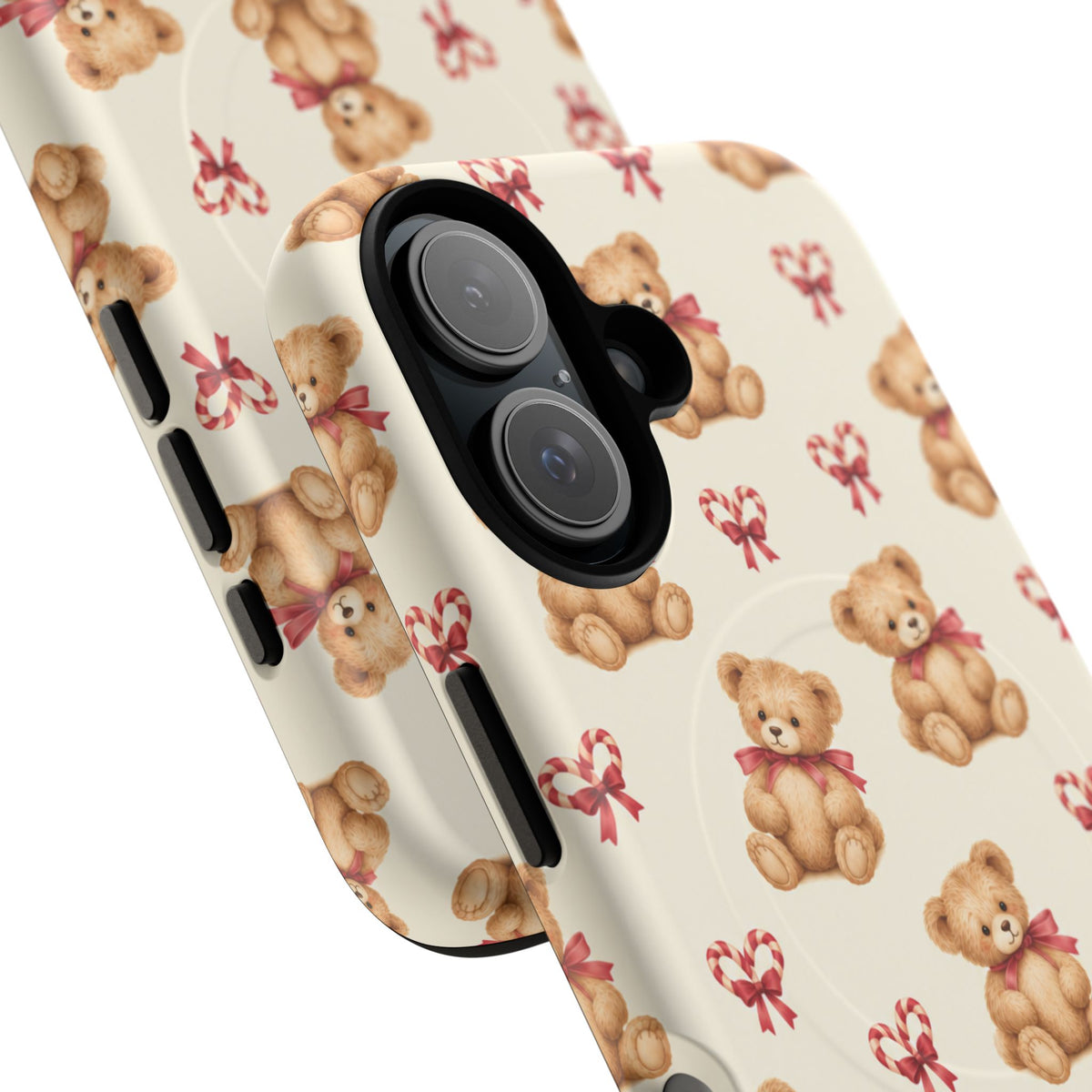 Coque iPhone Ourson des fêtes et sucres d’orge en forme de cœur avec MagSafe