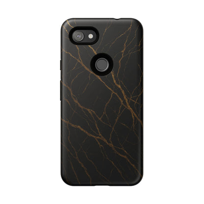 Black Marble Tough iPhone Case